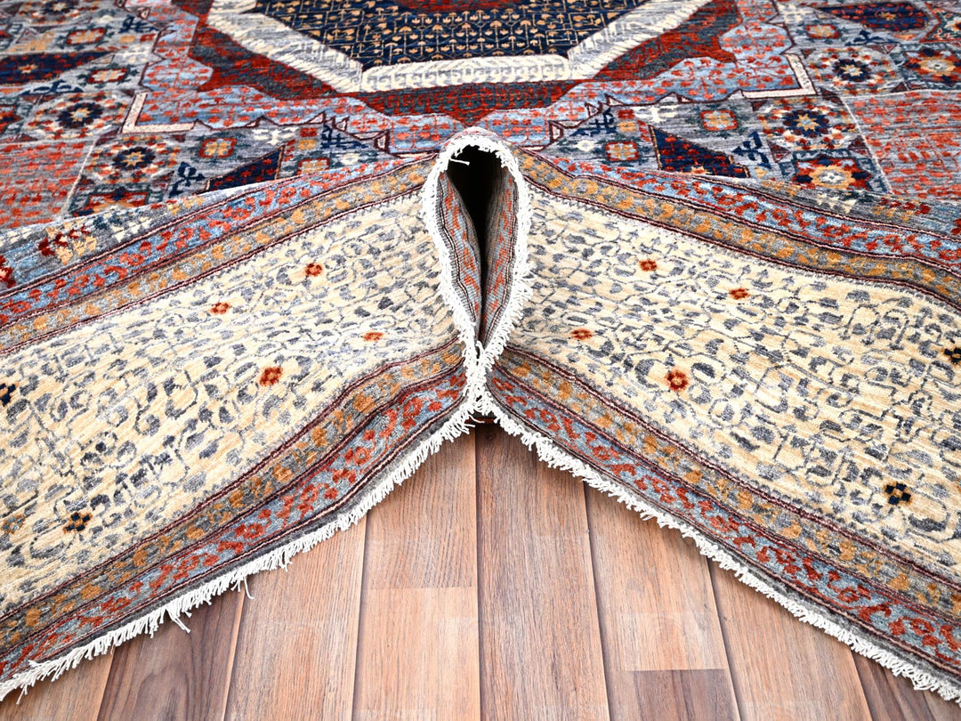 8'10" x 12'0" New Hand Knotted Red Wool Rectangle Oriental Rug - MOA10285871