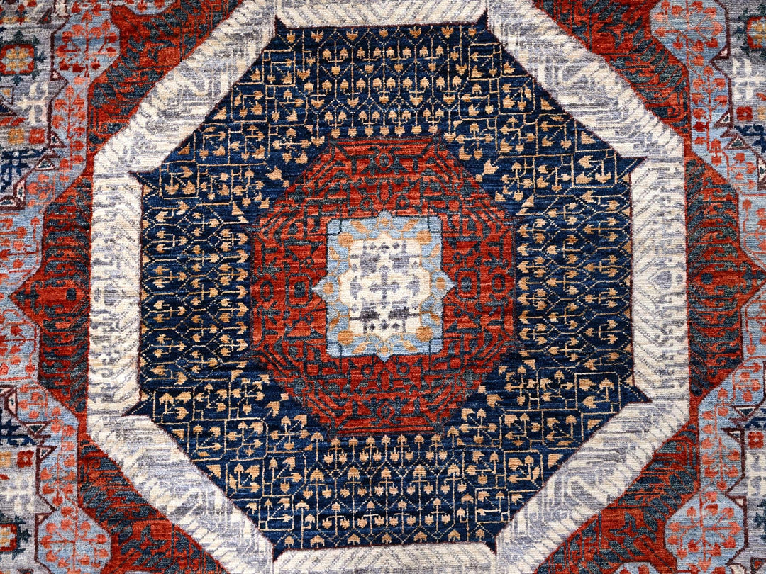 8'10" x 12'0" New Hand Knotted Red Wool Rectangle Oriental Rug - MOA10285871