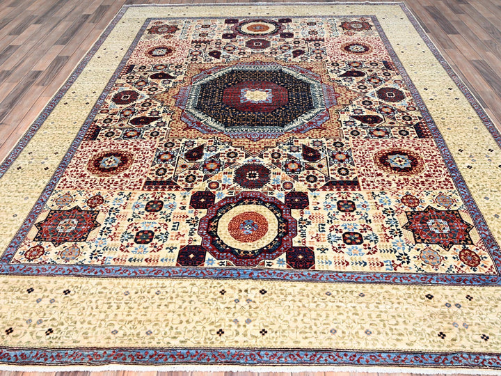 7'9" x 10'0" New Hand Knotted Ivory Wool Rectangle Oriental Rug - MOA10285877