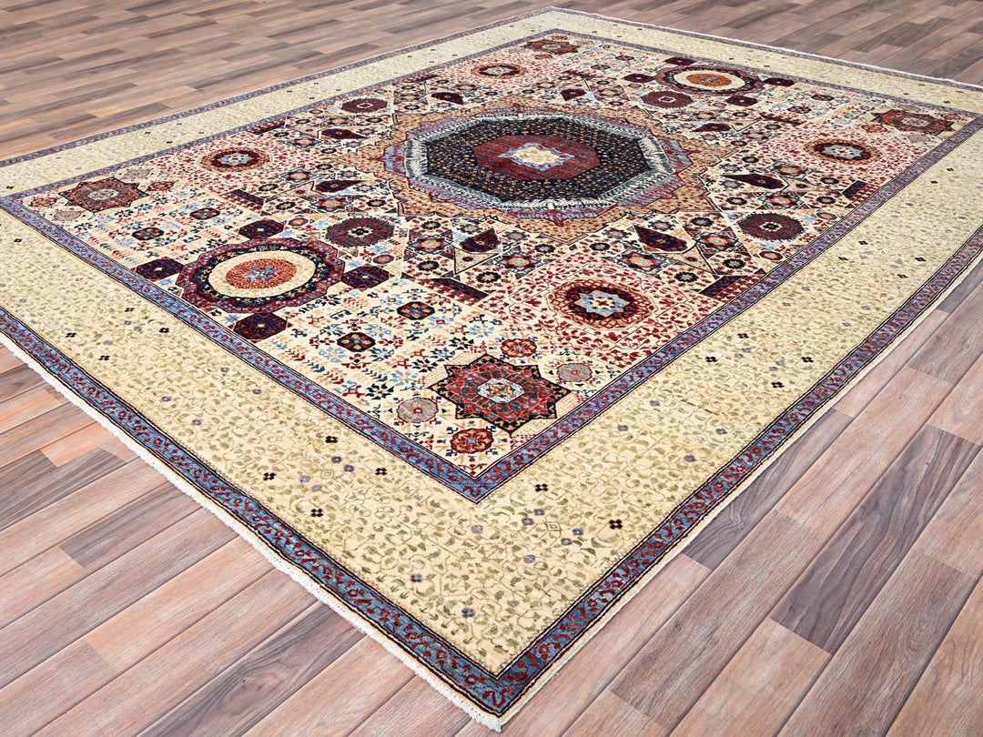 7'9" x 10'0" New Hand Knotted Ivory Wool Rectangle Oriental Rug - MOA10285877