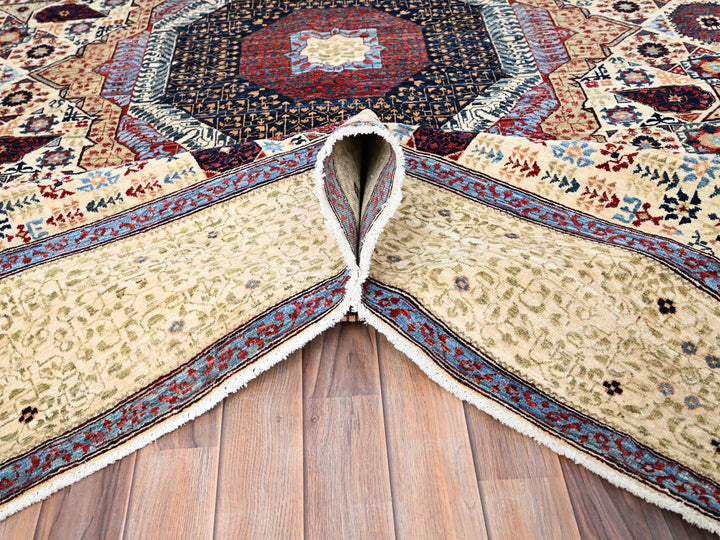 7'9" x 10'0" New Hand Knotted Ivory Wool Rectangle Oriental Rug - MOA10285877