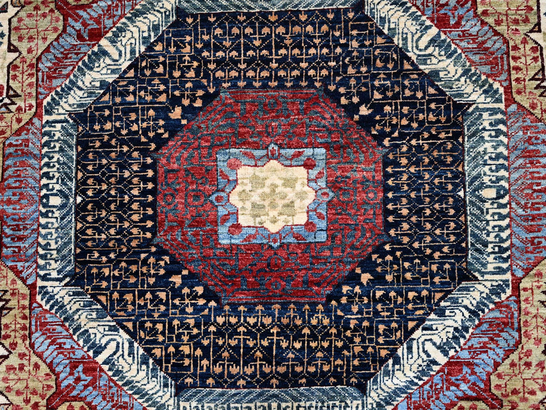 7'9" x 10'0" New Hand Knotted Ivory Wool Rectangle Oriental Rug - MOA10285877