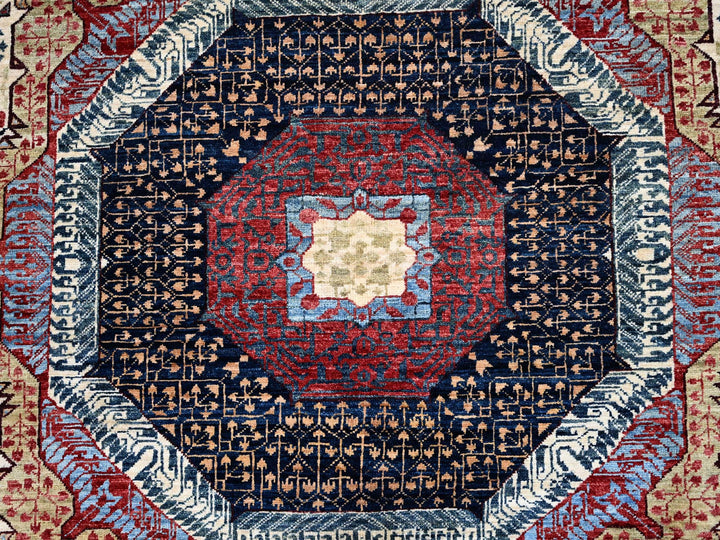 7'9" x 10'0" New Hand Knotted Ivory Wool Rectangle Oriental Rug - MOA10285877