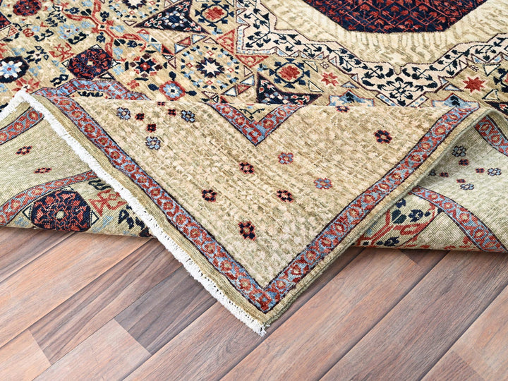 5'10" x 8'10" New Hand Knotted Yellow Wool Rectangle Oriental Rug - MOA10285879