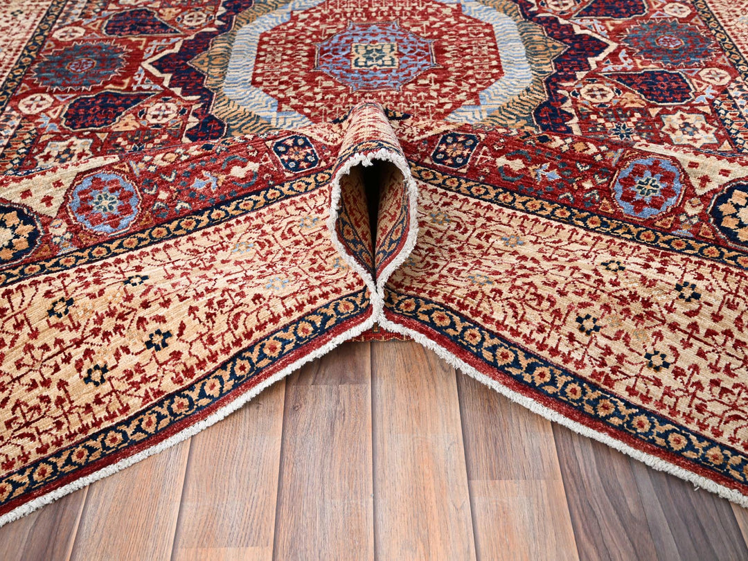 5'9" x 9'7" New Hand Knotted Red Wool Rectangle Oriental Rug - MOA10285882