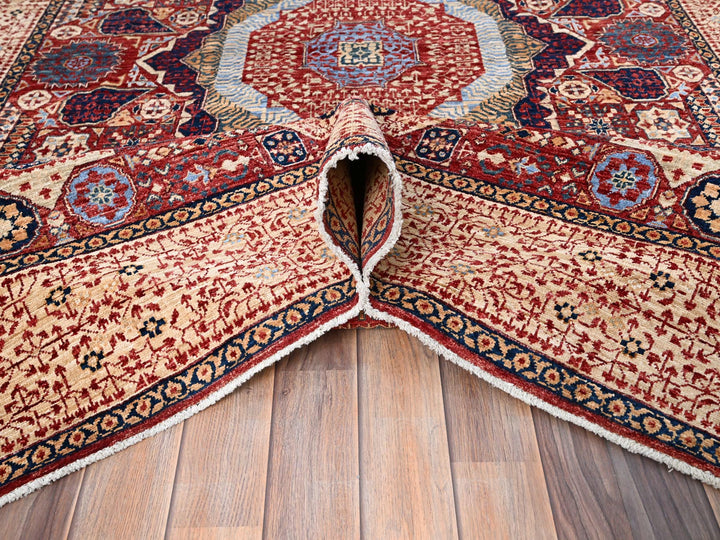 5'9" x 9'7" New Hand Knotted Red Wool Rectangle Oriental Rug - MOA10285882