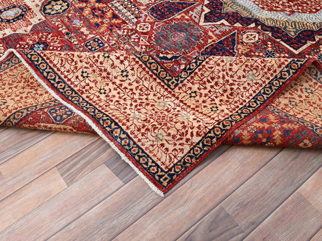 5'9" x 9'7" New Hand Knotted Red Wool Rectangle Oriental Rug - MOA10285882