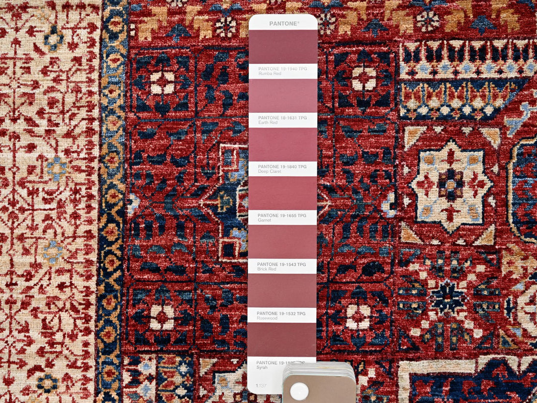 5'9" x 9'7" New Hand Knotted Red Wool Rectangle Oriental Rug - MOA10285882