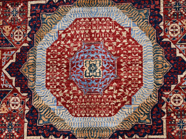 5'9" x 9'7" New Hand Knotted Red Wool Rectangle Oriental Rug - MOA10285882