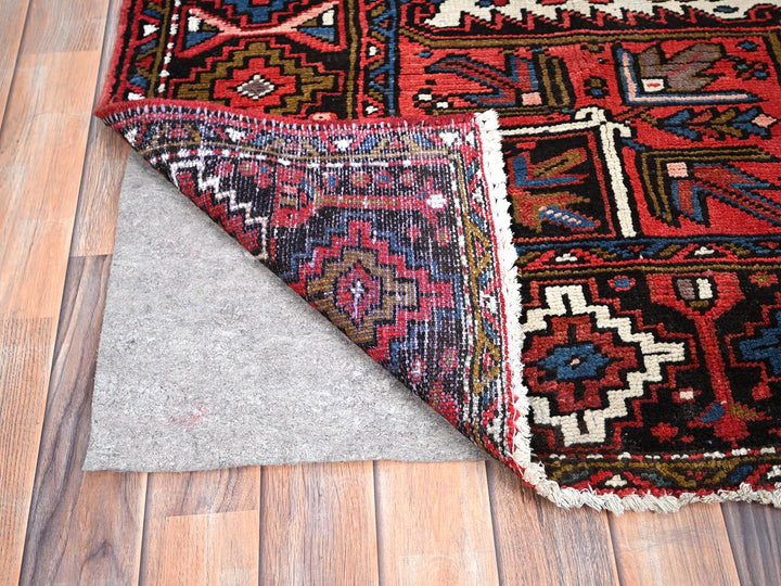 7'6" x 10'7" Vintage Hand Knotted Red Wool Rectangle Oriental Rug - MOA10285888
