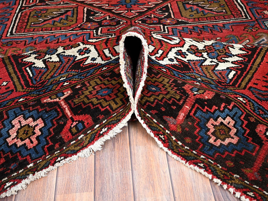 7'6" x 10'7" Vintage Hand Knotted Red Wool Rectangle Oriental Rug - MOA10285888