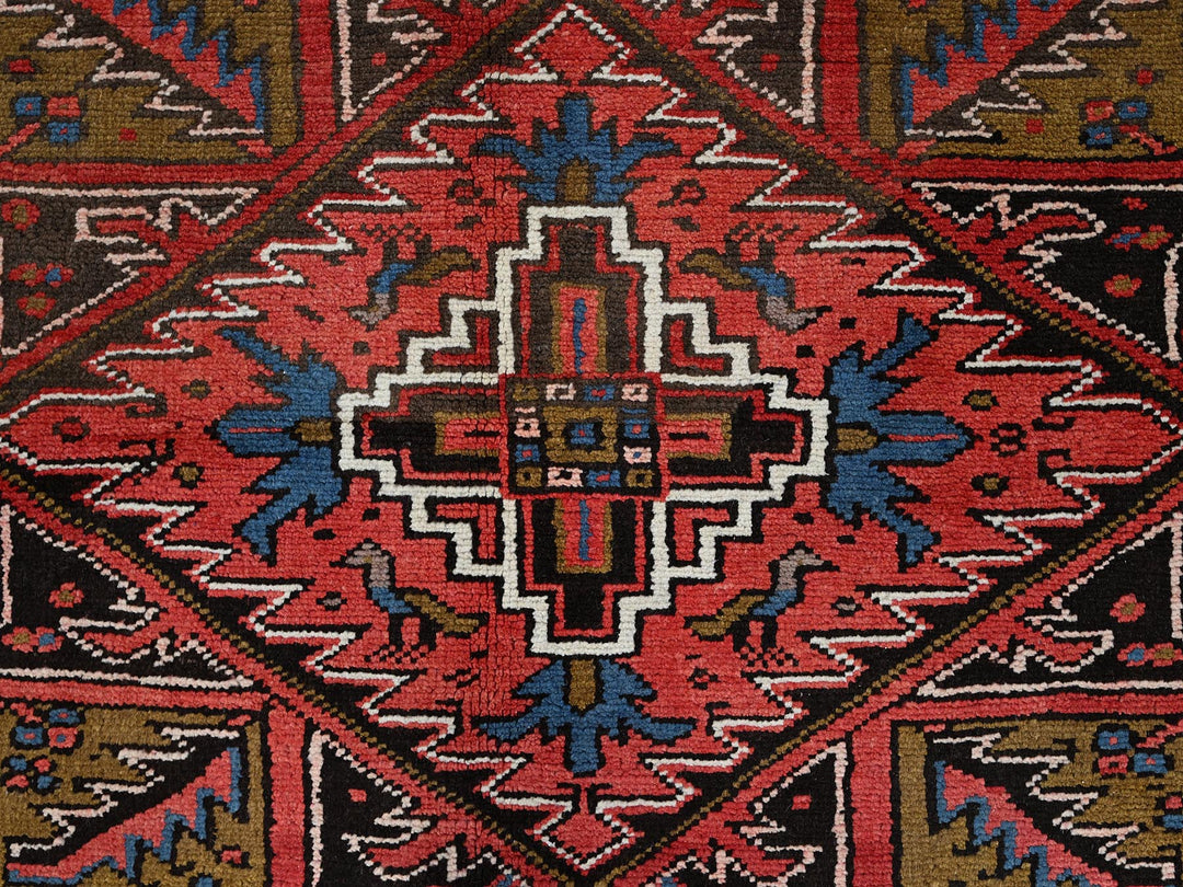7'6" x 10'7" Vintage Hand Knotted Red Wool Rectangle Oriental Rug - MOA10285888