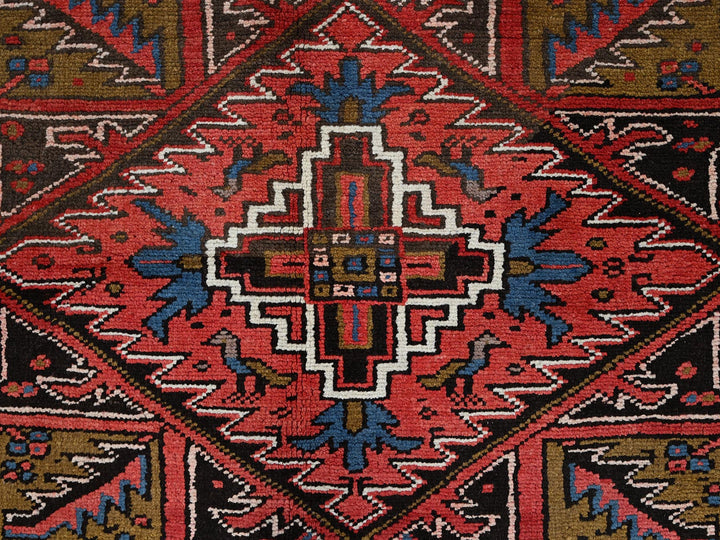 7'6" x 10'7" Vintage Hand Knotted Red Wool Rectangle Oriental Rug - MOA10285888