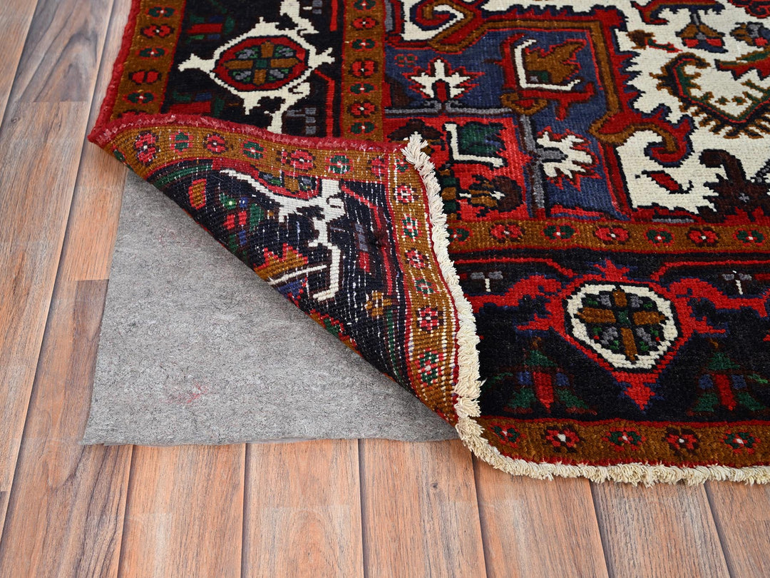 6'7" x 9'2" Vintage Hand Knotted Red Wool Rectangle Oriental Rug - MOA10285919