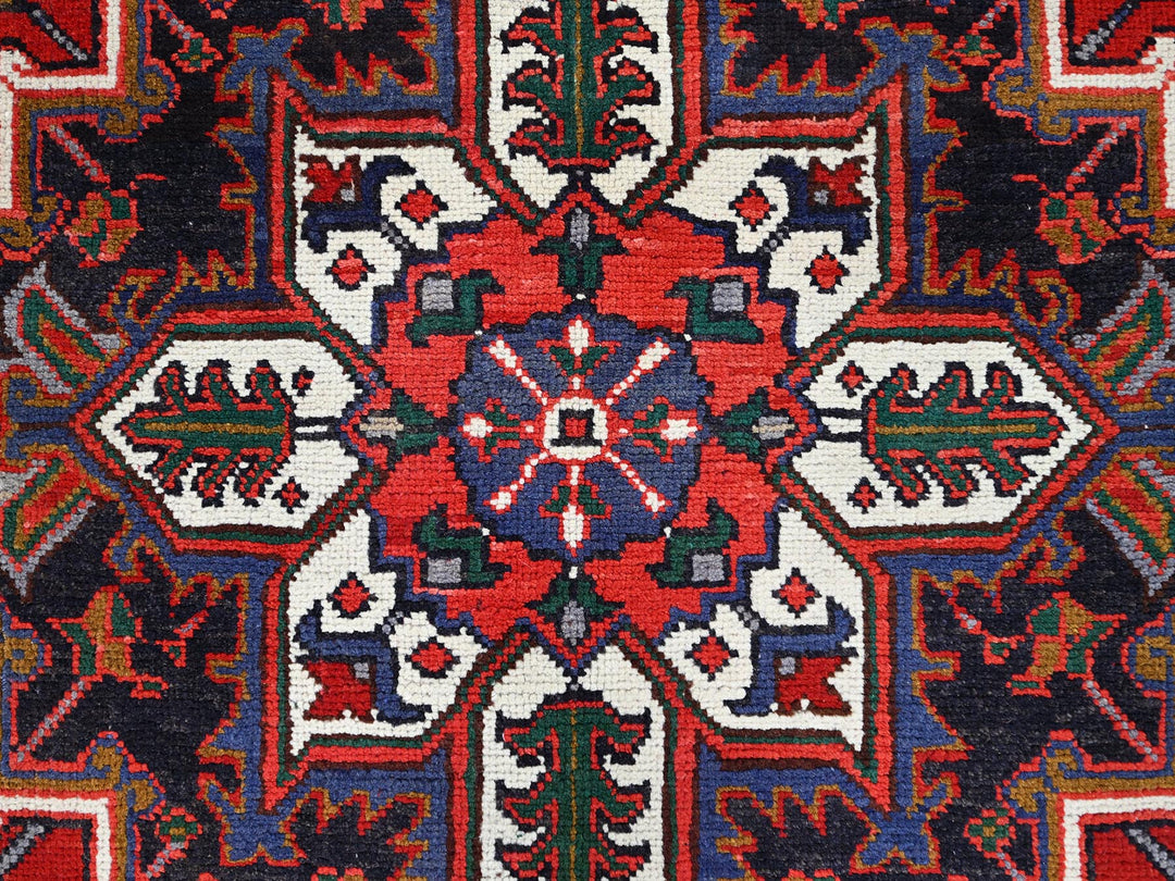 6'7" x 9'2" Vintage Hand Knotted Red Wool Rectangle Oriental Rug - MOA10285919