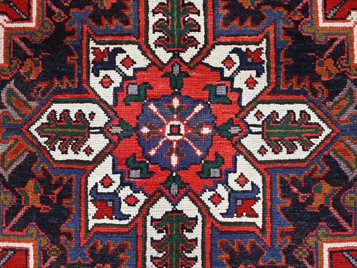 6'7" x 9'2" Vintage Hand Knotted Red Wool Rectangle Oriental Rug - MOA10285919