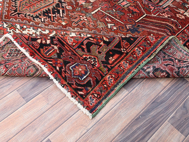7'11" x 12'2" Vintage Hand Knotted Red Wool Rectangle Oriental Rug - MOA10285933