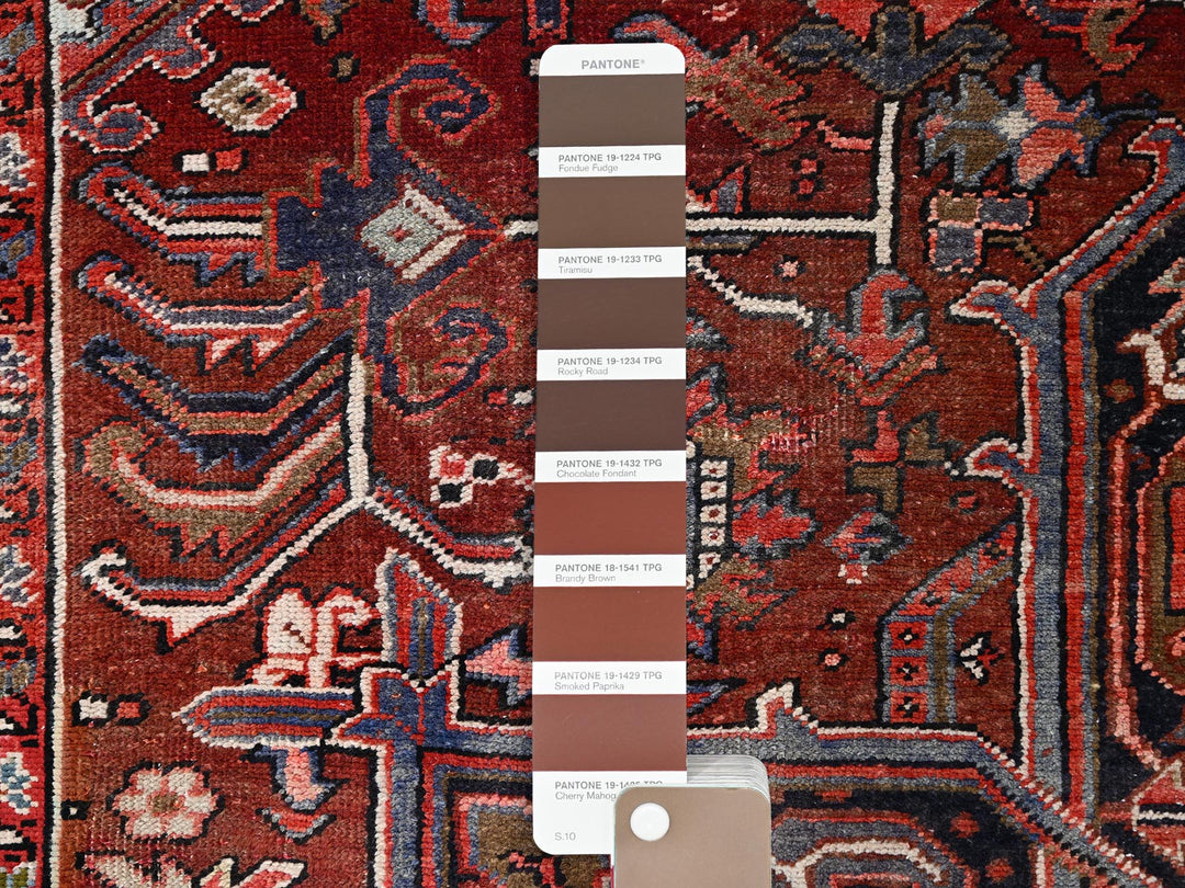 7'11" x 12'2" Vintage Hand Knotted Red Wool Rectangle Oriental Rug - MOA10285933