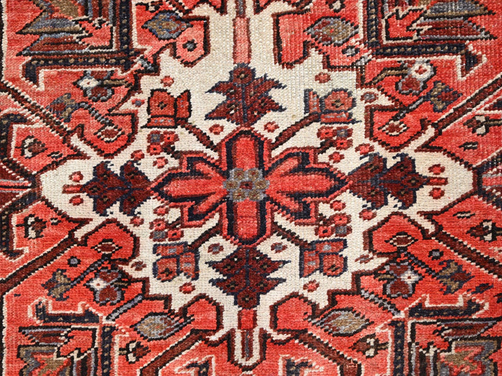 7'11" x 12'2" Vintage Hand Knotted Red Wool Rectangle Oriental Rug - MOA10285933