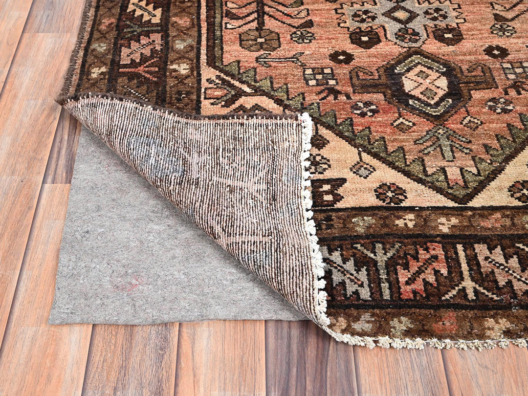 3'7" x 9'6" New Hand Knotted Red Wool Runner Oriental Rug - MOA10285956