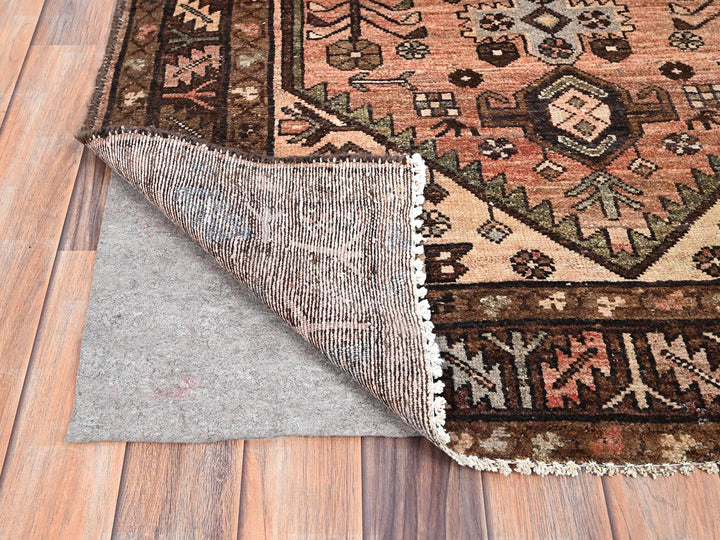 3'7" x 9'6" New Hand Knotted Red Wool Runner Oriental Rug - MOA10285956