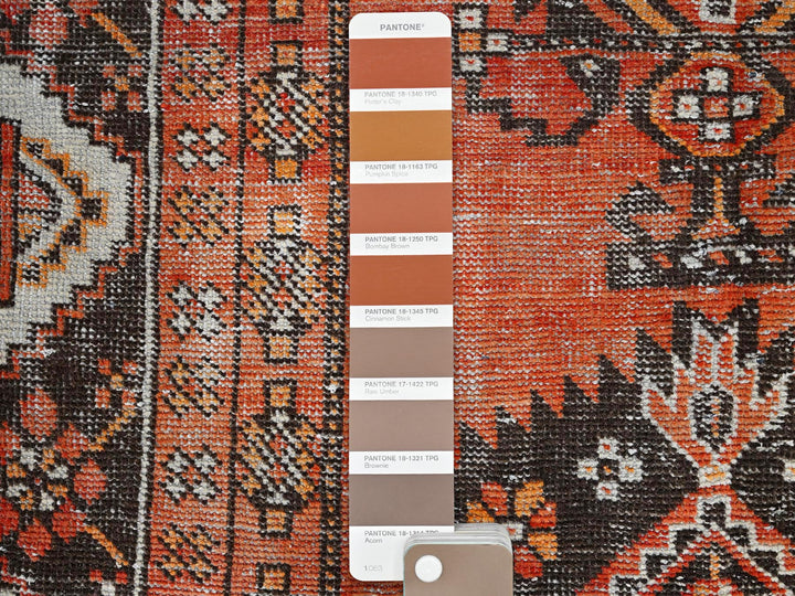3'11" x 6'8" New Hand Knotted Brown Wool Rectangle Oriental Rug - MOA10285975