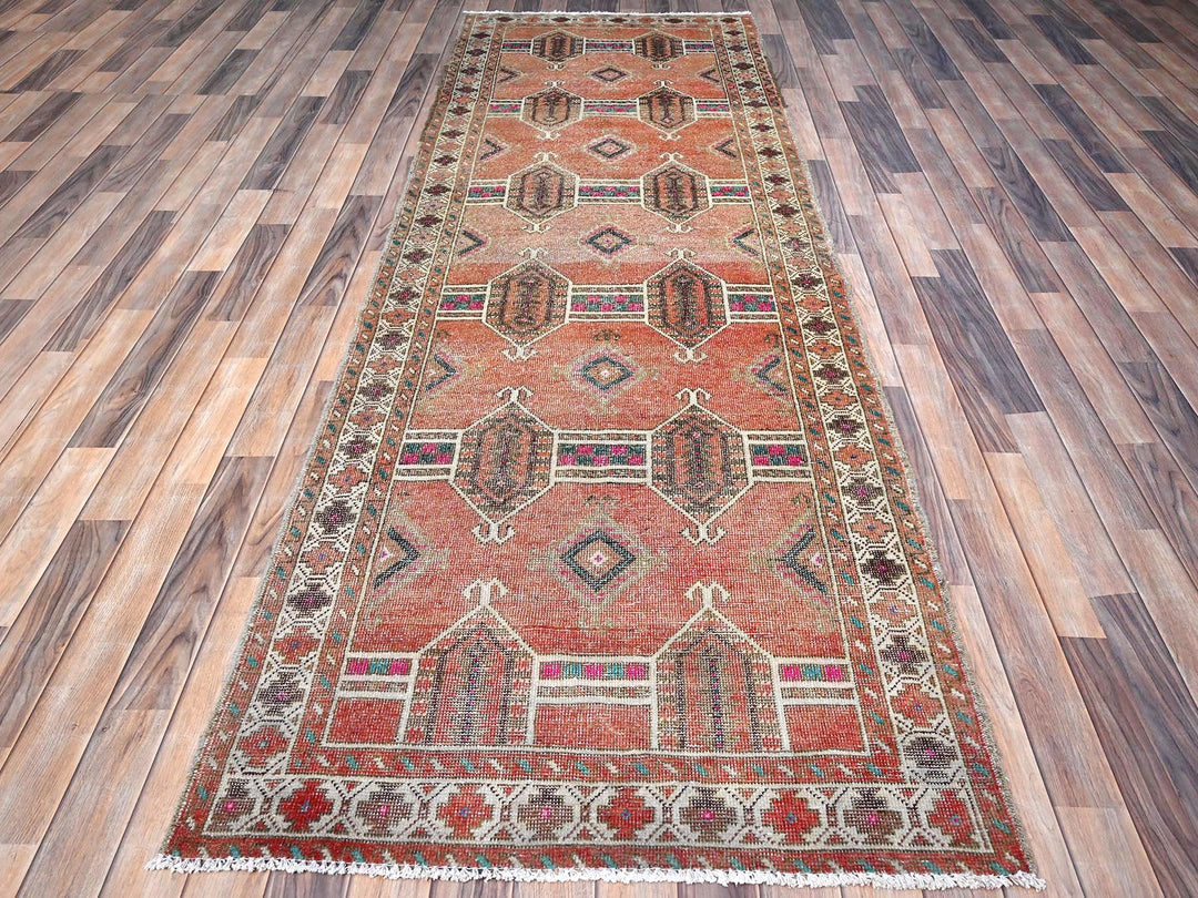 3'6" x 10'0" New Hand Knotted Brown Wool Runner Oriental Rug - MOA10285978