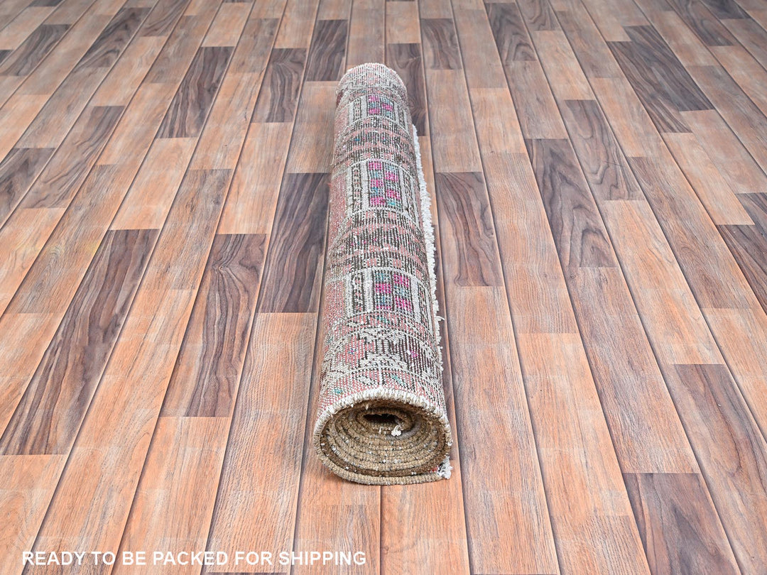 3'6" x 10'0" New Hand Knotted Brown Wool Runner Oriental Rug - MOA10285978