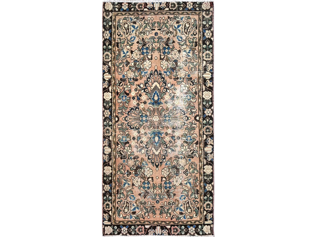 3'2" x 6'7" Vintage Hand Knotted Brown Wool Runner Oriental Rug - MOA10286000