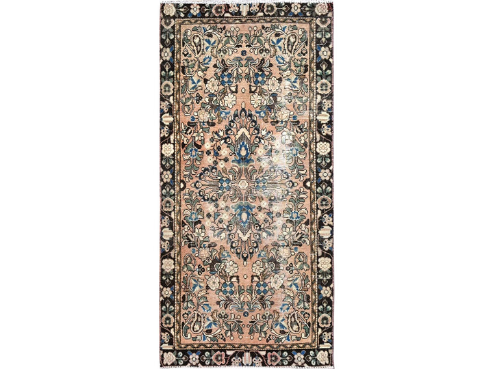 3'2" x 6'7" Vintage Hand Knotted Brown Wool Runner Oriental Rug - MOA10286000