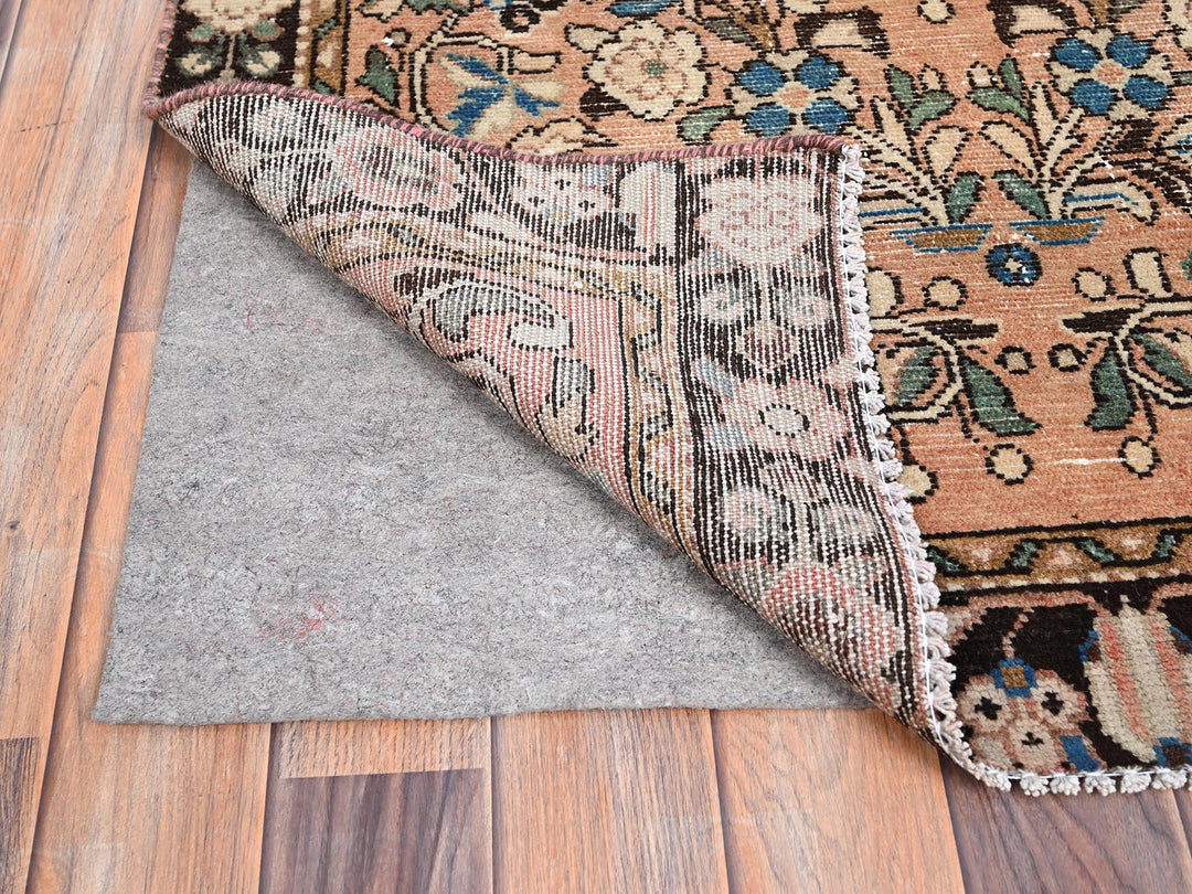 3'2" x 6'7" Vintage Hand Knotted Brown Wool Runner Oriental Rug - MOA10286000