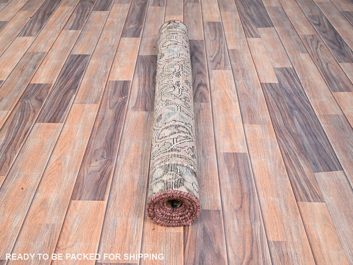 3'2" x 6'7" Vintage Hand Knotted Brown Wool Runner Oriental Rug - MOA10286000