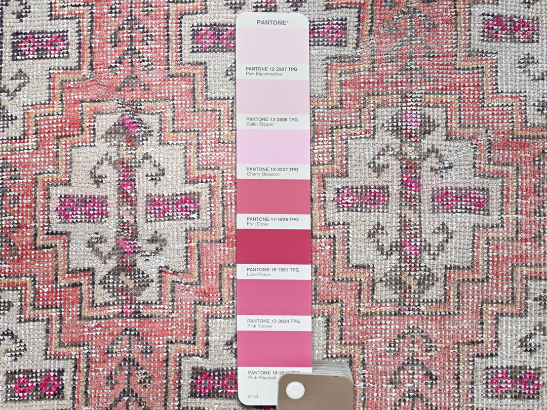 3'2" x 10'9" Vintage Hand Knotted Pink Wool Runner Oriental Rug - MOA10286007
