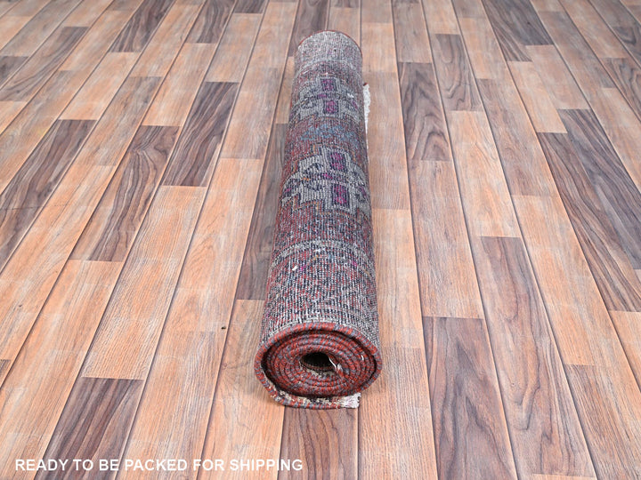 3'2" x 10'9" Vintage Hand Knotted Pink Wool Runner Oriental Rug - MOA10286007