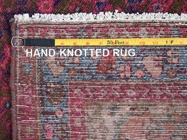 3'4" x 10'8" New Hand Knotted Overdyed Wool Runner Oriental Rug - MOA10286015