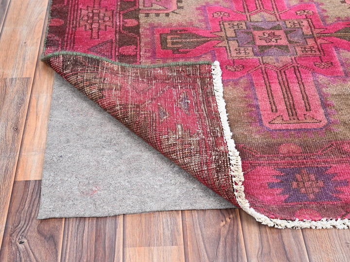 3'4" x 9'8" New Hand Knotted Overdyed Wool Runner Oriental Rug - MOA10286018