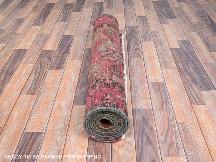 3'4" x 9'8" New Hand Knotted Overdyed Wool Runner Oriental Rug - MOA10286018