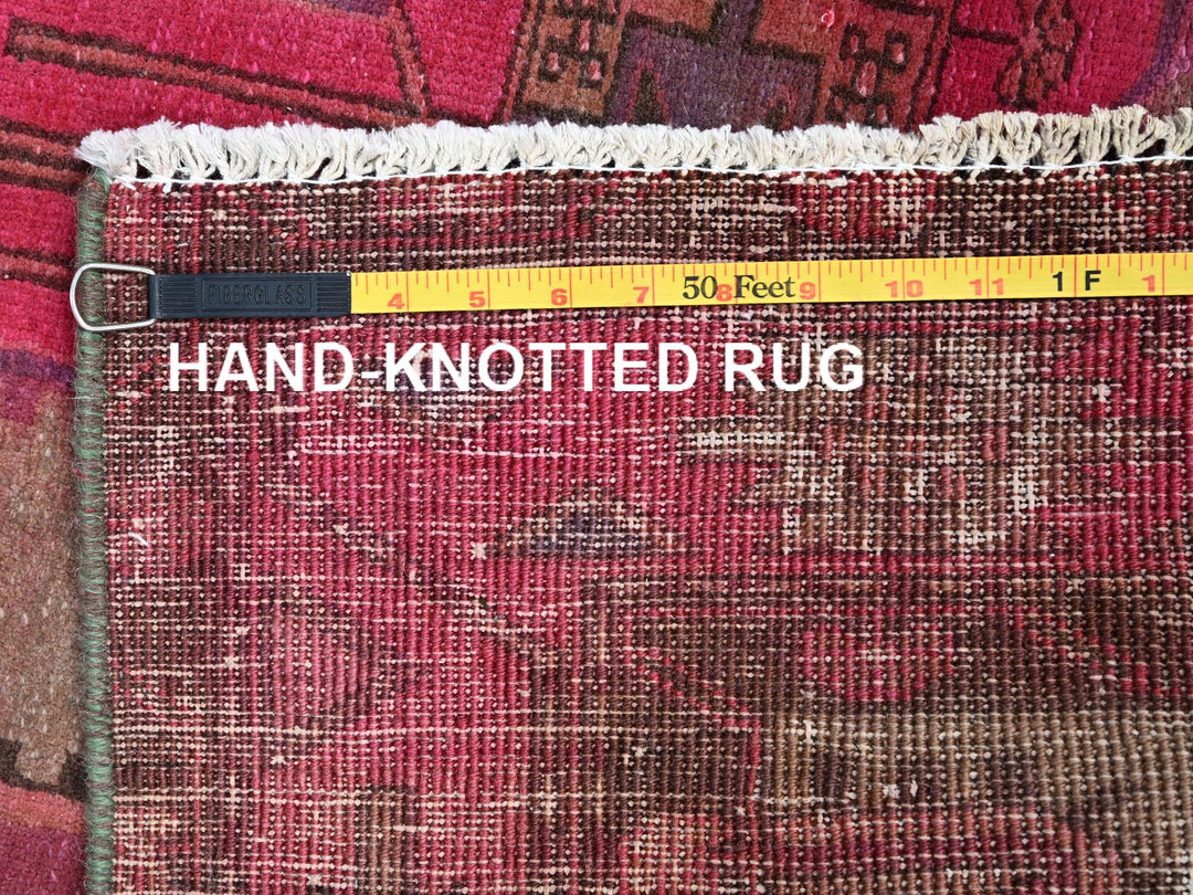 3'4" x 9'8" New Hand Knotted Overdyed Wool Runner Oriental Rug - MOA10286018