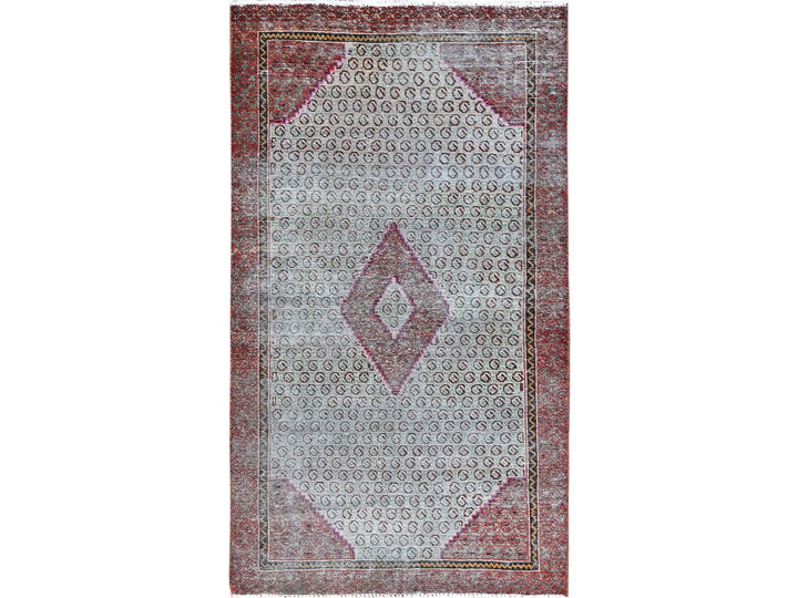 3'5" x 6'2" Vintage Hand Knotted Blue Wool Rectangle Oriental Rug - MOA10286051