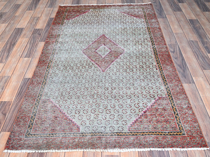 3'5" x 6'2" Vintage Hand Knotted Blue Wool Rectangle Oriental Rug - MOA10286051