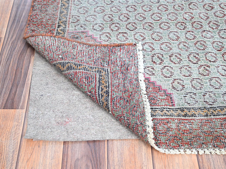 3'5" x 6'2" Vintage Hand Knotted Blue Wool Rectangle Oriental Rug - MOA10286051