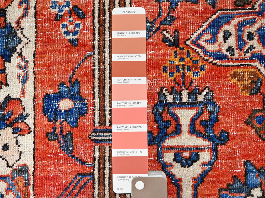 3'11" x 5'10" New Hand Knotted Red Wool Rectangle Oriental Rug - MOA10286054