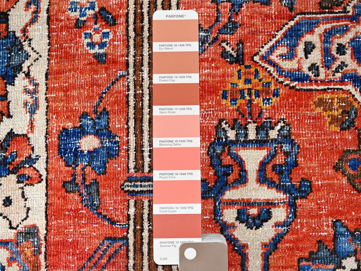 3'11" x 5'10" New Hand Knotted Red Wool Rectangle Oriental Rug - MOA10286054