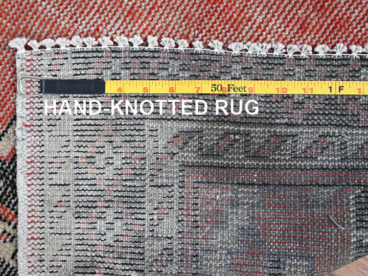 3'10" x 5'11" New Hand Knotted Red Wool Rectangle Oriental Rug - MOA10286055