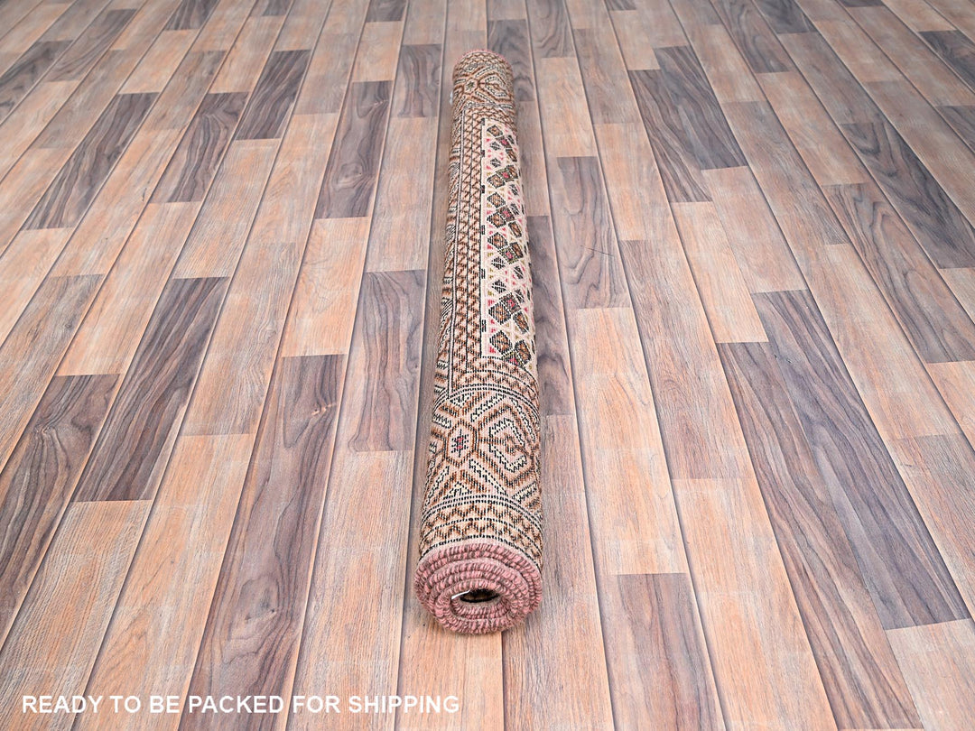 4'4" x 6'1" Vintage Hand Knotted Pink Wool Rectangle Oriental Rug - MOA10286057
