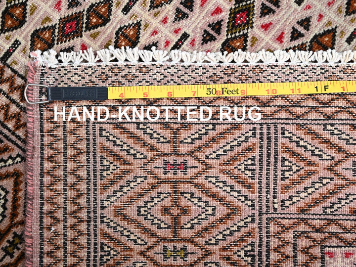 4'4" x 6'1" Vintage Hand Knotted Pink Wool Rectangle Oriental Rug - MOA10286057