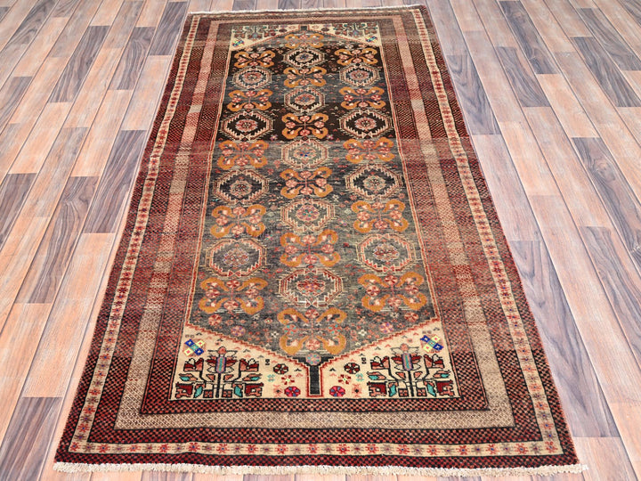 3'3" x 6'6" New Hand Knotted Brown Wool Rectangle Oriental Rug - MOA10286071