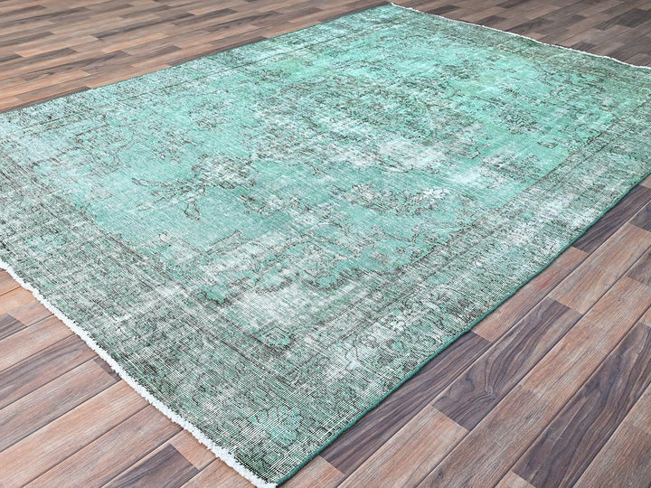 6'1" x 9'0" New Hand Knotted Overdyed Wool Rectangle Oriental Rug - MOA10286109