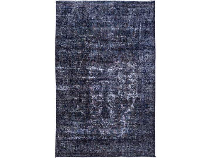 6'5" x 10'3" Vintage Hand Knotted Overdyed Wool Rectangle Oriental Rug - MOA10286110