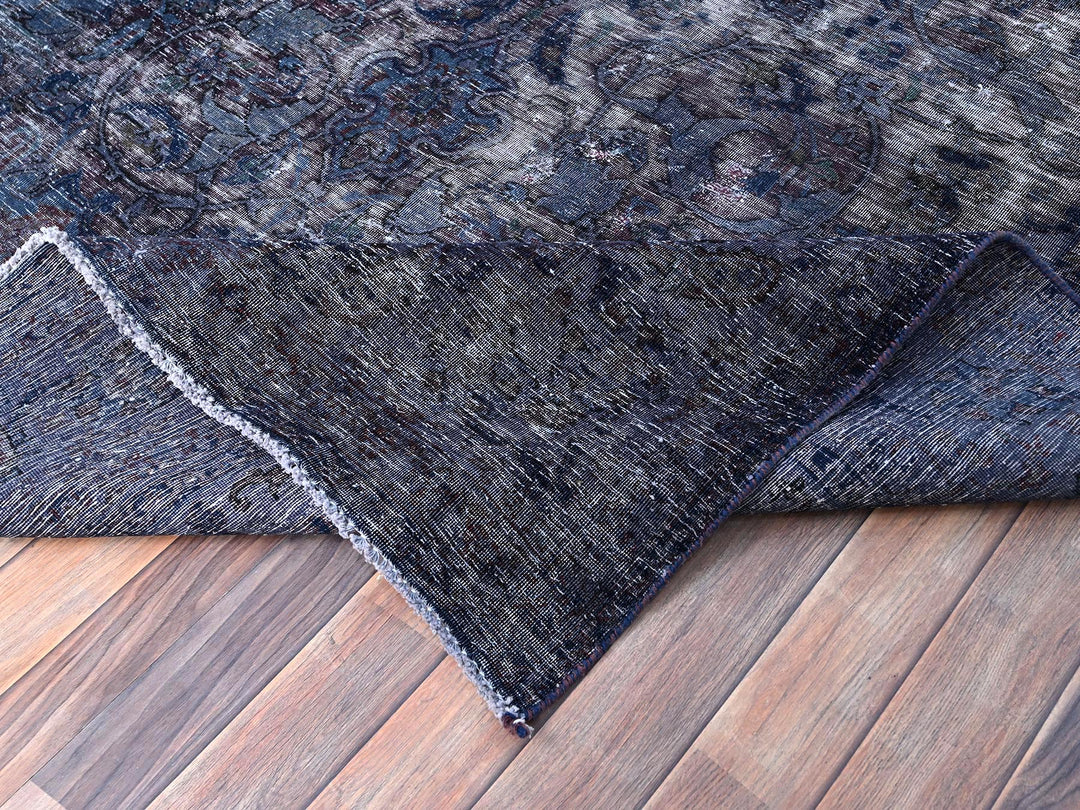 6'5" x 10'3" Vintage Hand Knotted Overdyed Wool Rectangle Oriental Rug - MOA10286110